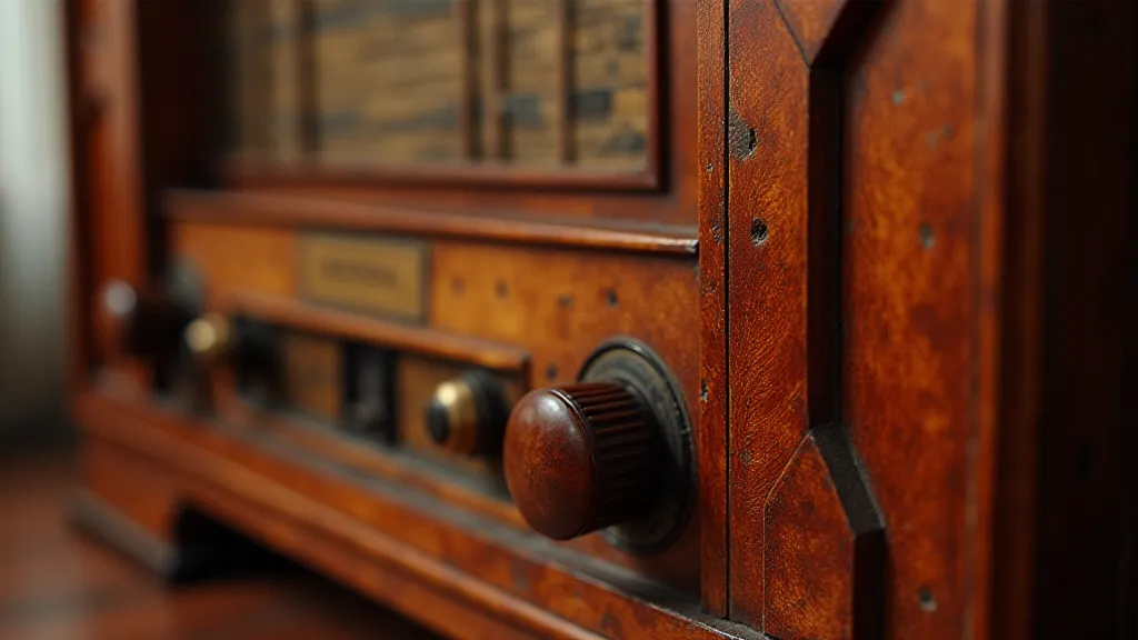 Antique radio cabinet detailing