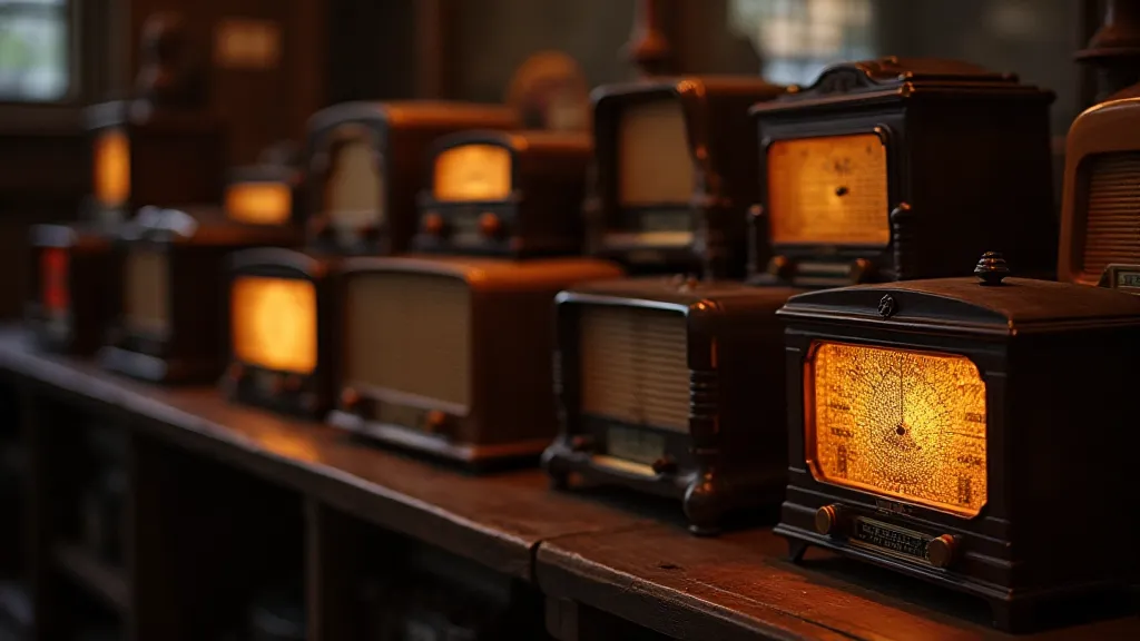Display of antique radios