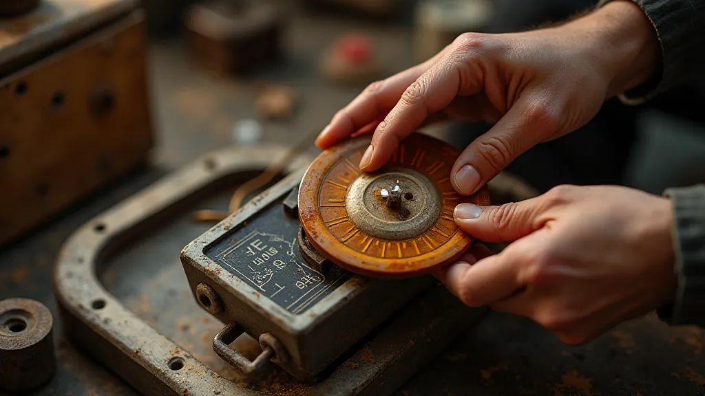 A craftsman restoring a vintage radio dial.