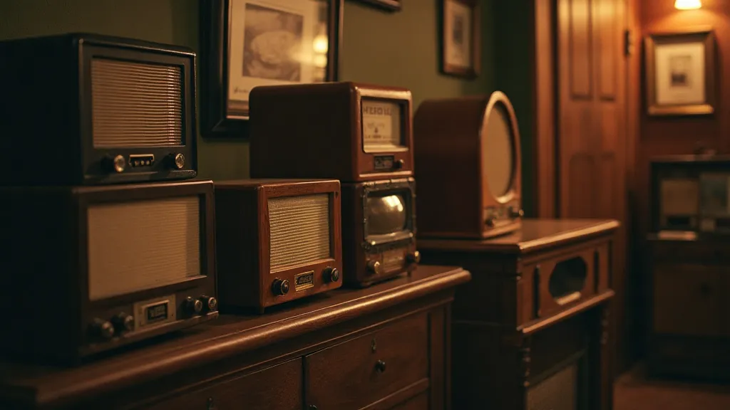A collection of vintage radio sets