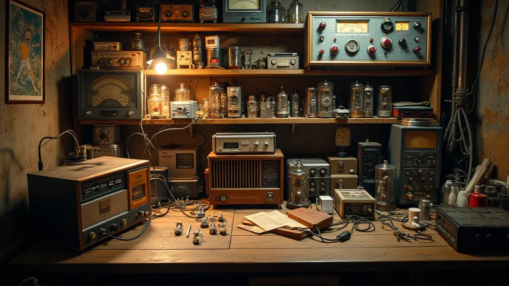Vintage radio repair bench