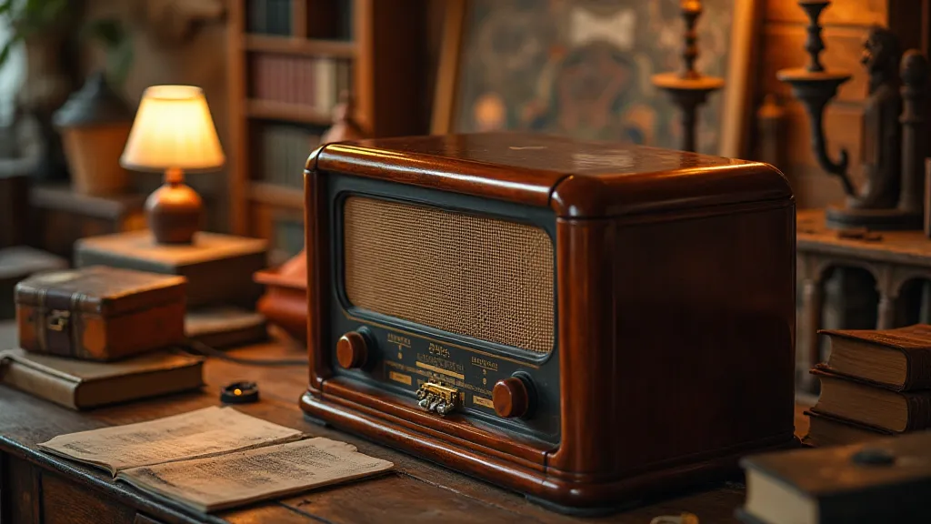 Restored antique radio on a wooden table