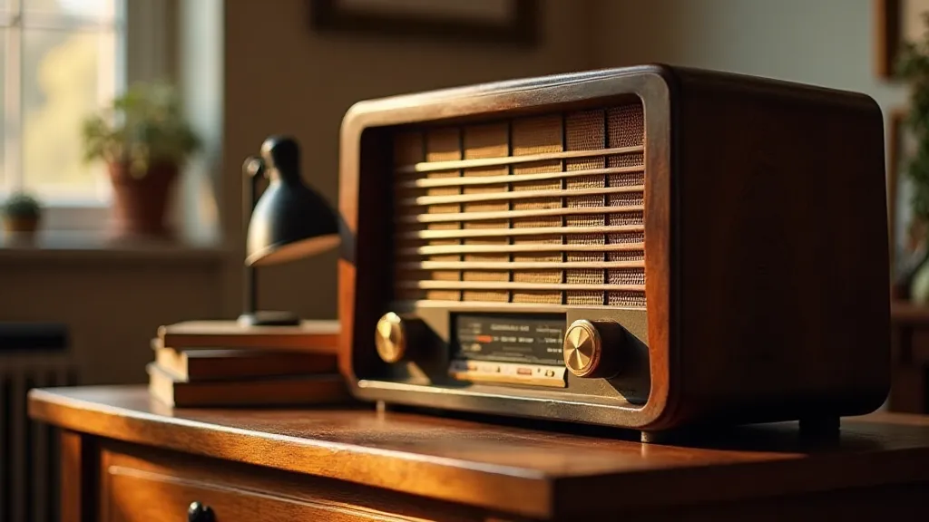 Restored vintage radio on a table