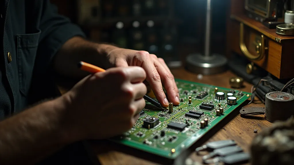 Craftsman soldering vintage radio circuit