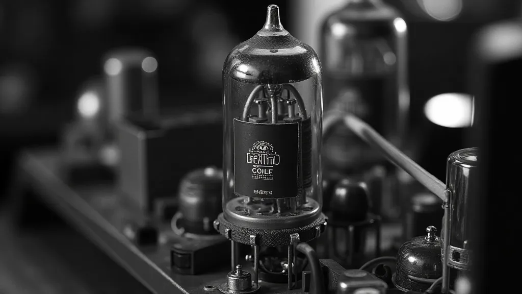 Close-up of a tickler coil inside a vintage radio