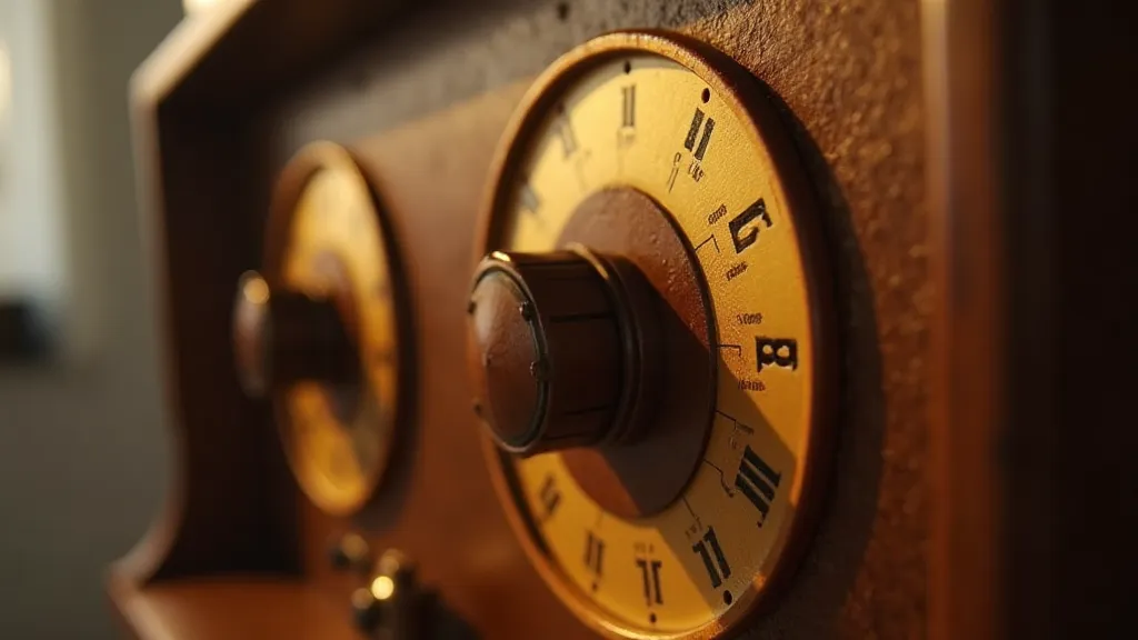 Vintage radio tuning dial