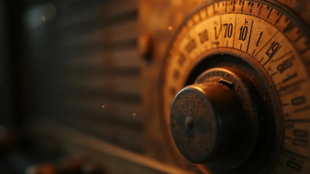 Vintage radio dial with faded markings